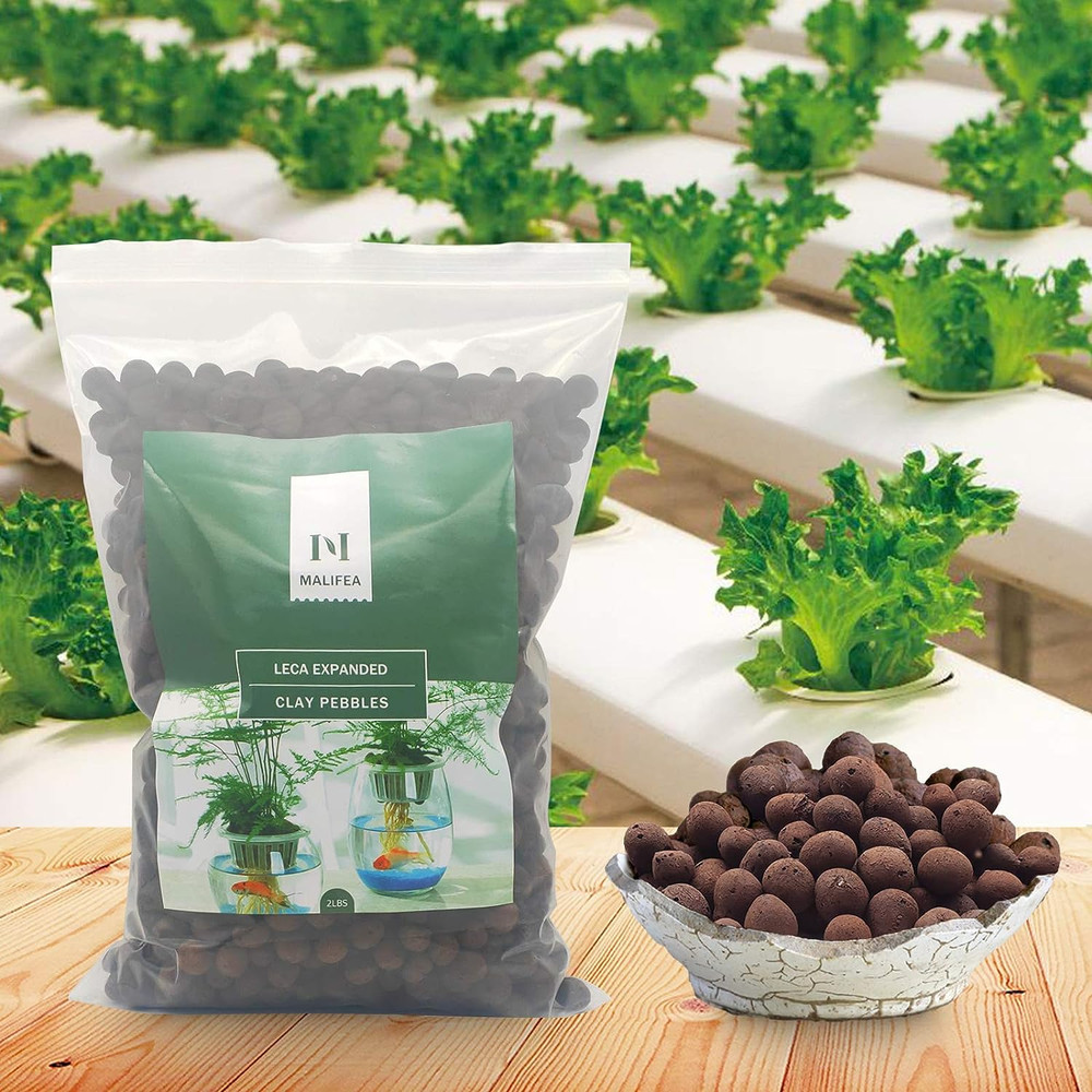 Leca Expanded Clay Pebbles 2LBS for Hydroponics Indoor Garden Plants