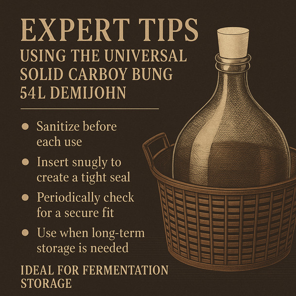 LD Carlson Universal Solid Carboy Bung 54L Demi John