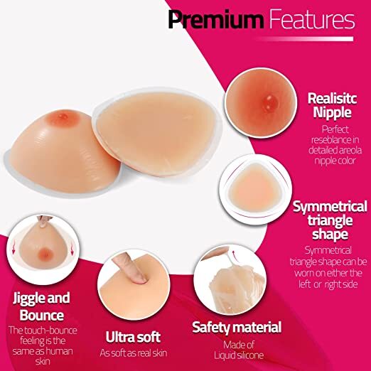 A-FF Cup Triangle Self-adhesive Silicone Breast Forms CD TG Bra Enhancers