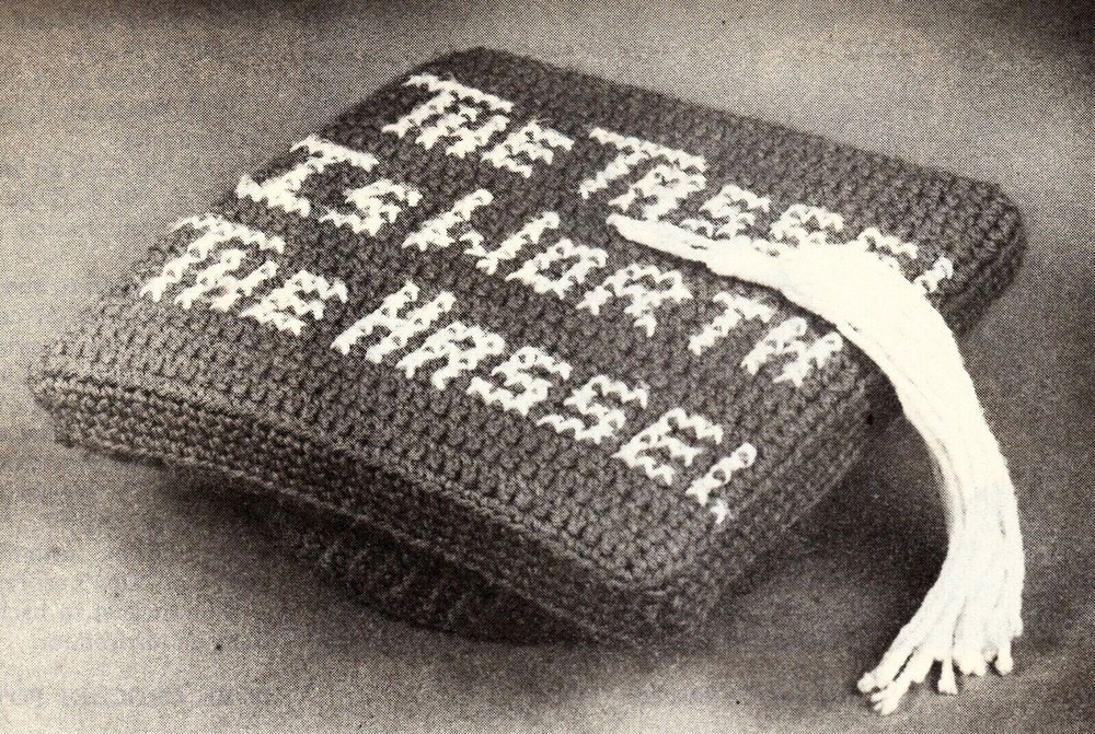 VINTAGE Graduation Cap Pillow/Decor/Crochet Pattern INSTRUCTIONS ONLY