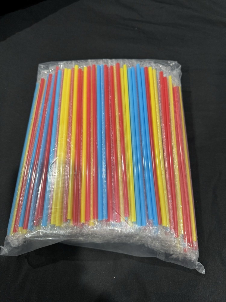 500 Pcs Plastic Straw Individual Wrap 9.05