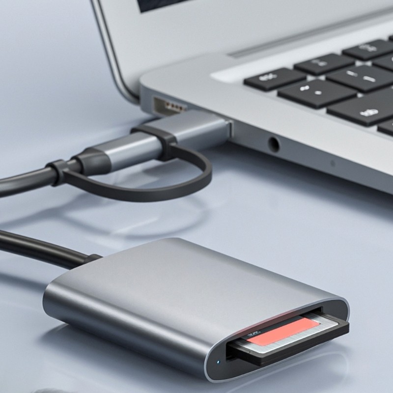 Two Interfaces XQD Card Reader USB3.0 And Type C For Computer Mobile Devices