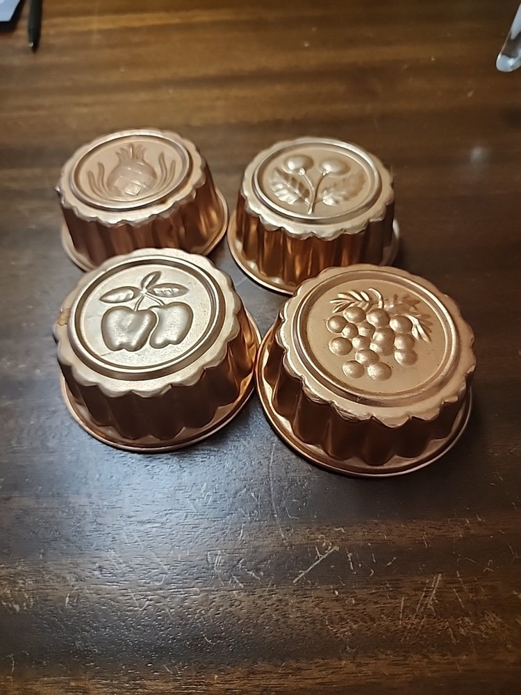 Vintage Copper Molds Fruit Set Of 4