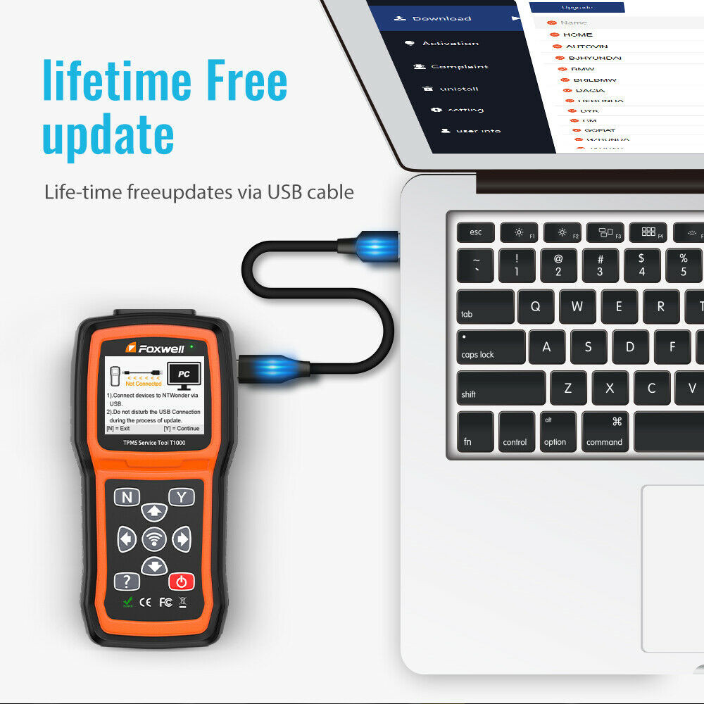 FOXWELL T1000 TPMS Relearn Tire Sensor Pressure Programming Reset Car Diagnostic
