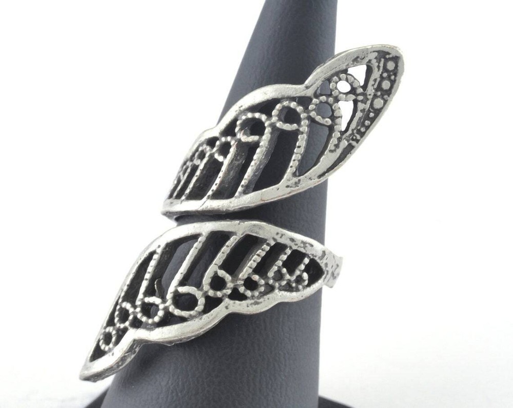 Adjustable Ring Antique Silver plated brass (18.5mm 8.5US inner size) 2706