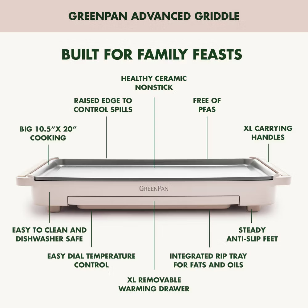 GreenPan Advanced Griddle with Warming Drawer
