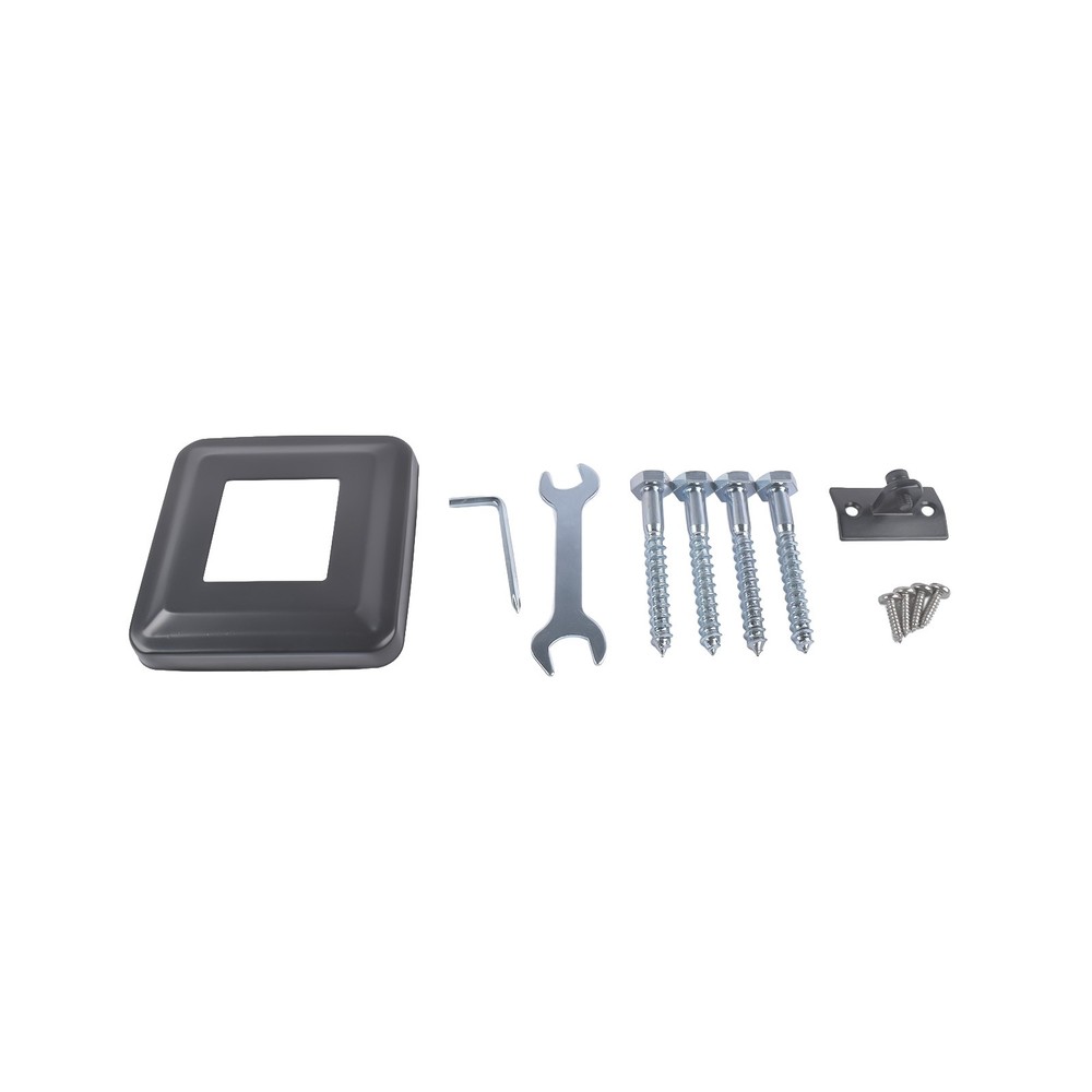 Black 35" Corner Cable Railing Post - Stainless Steel Surface Mount Kit