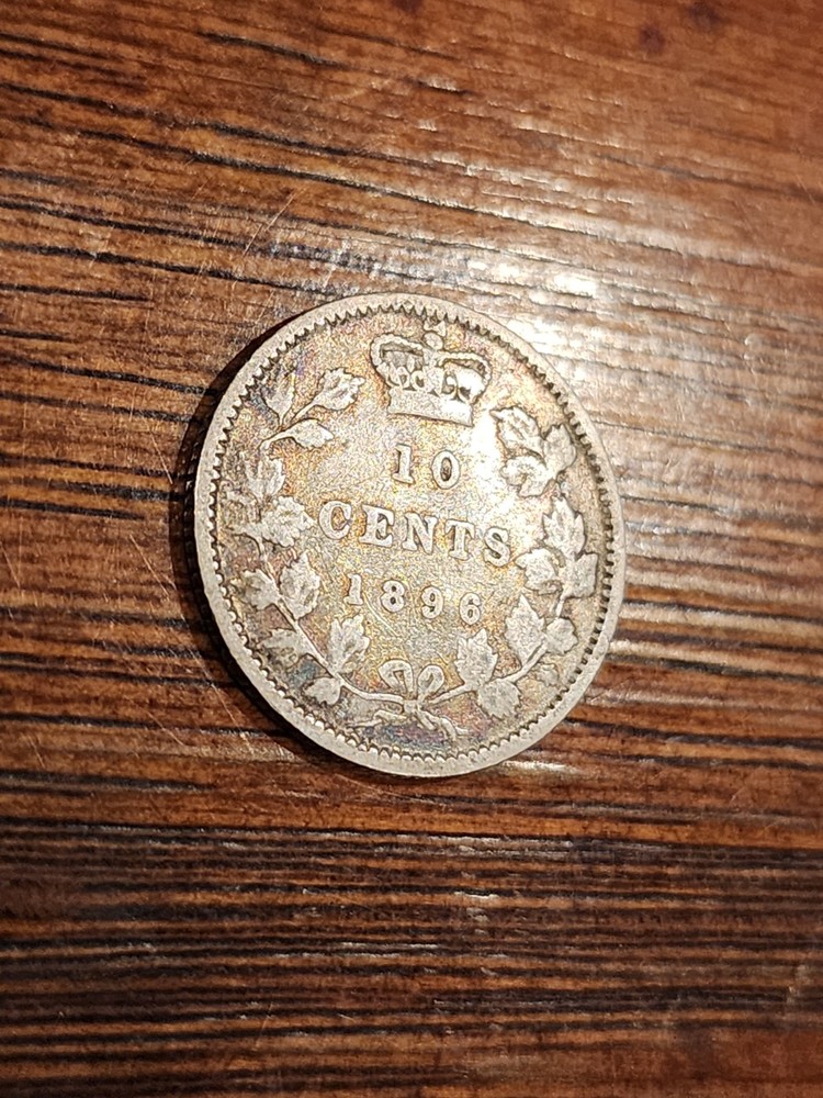 1896 Canada 10 Cents Silver Coin