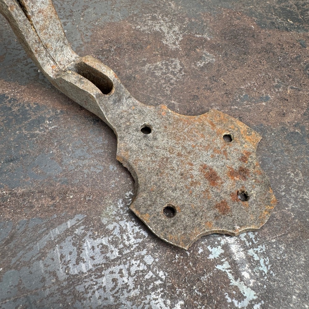 Antique Hand Forged Iron Door Handle / Pull - 11.5" Length VTG