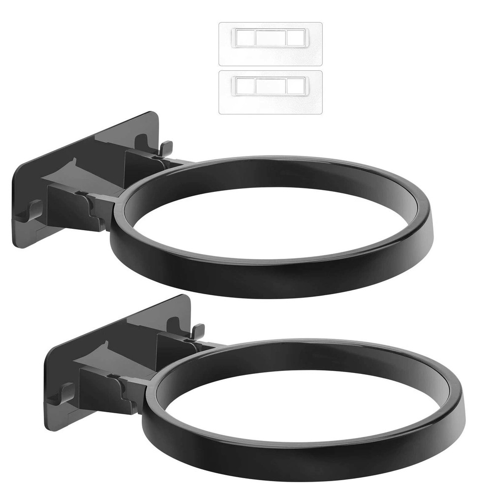 2PCS Black Durable Wall Mounted Polypropylene Basketball Storage Rack Holder
