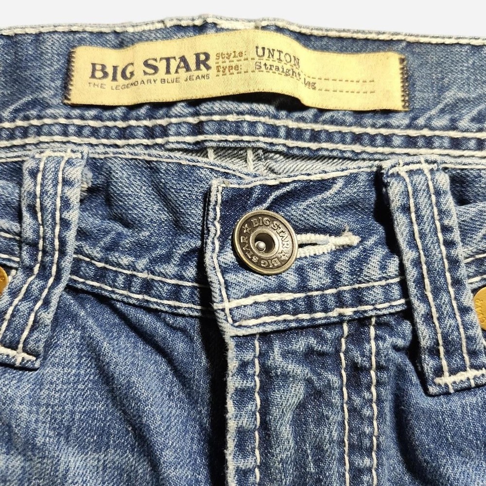 Big Star Union blue denim jeans Size 32 distressed