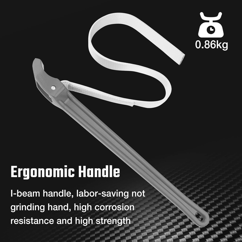 Strap 18" Handle, Adjustable Nylon Strap Pipe Wrenches, Oil Filter Strap Opener