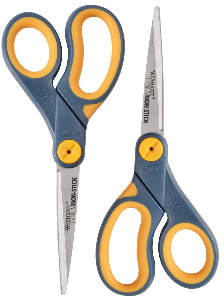 8-Inch Non-Stick Titanium Scissors For Office and Home - Glide Adjust Technol...