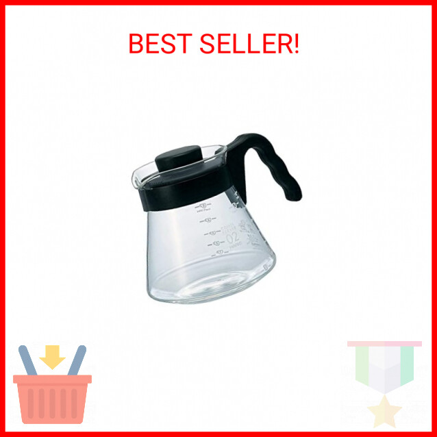 Hario V60 Glass Coffee Server, 700ml, Black