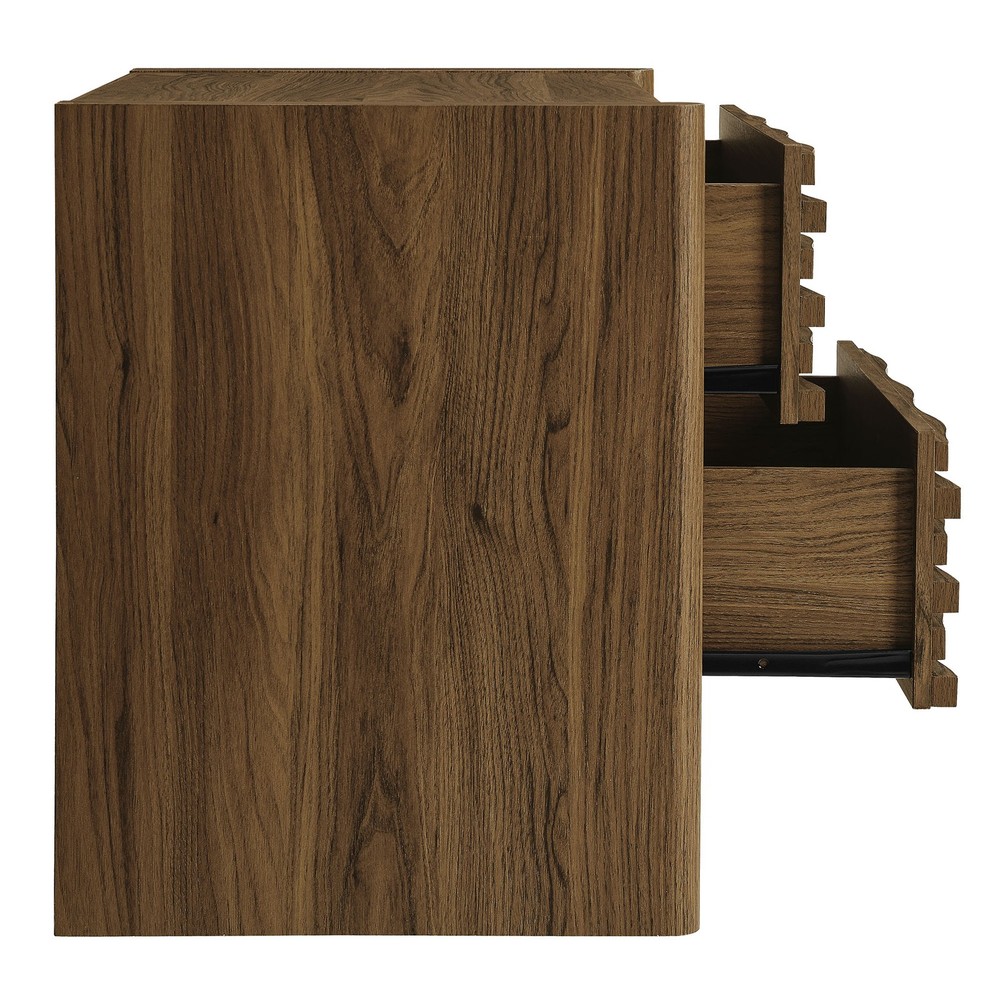 Emric Wave Nightstand in Walnut