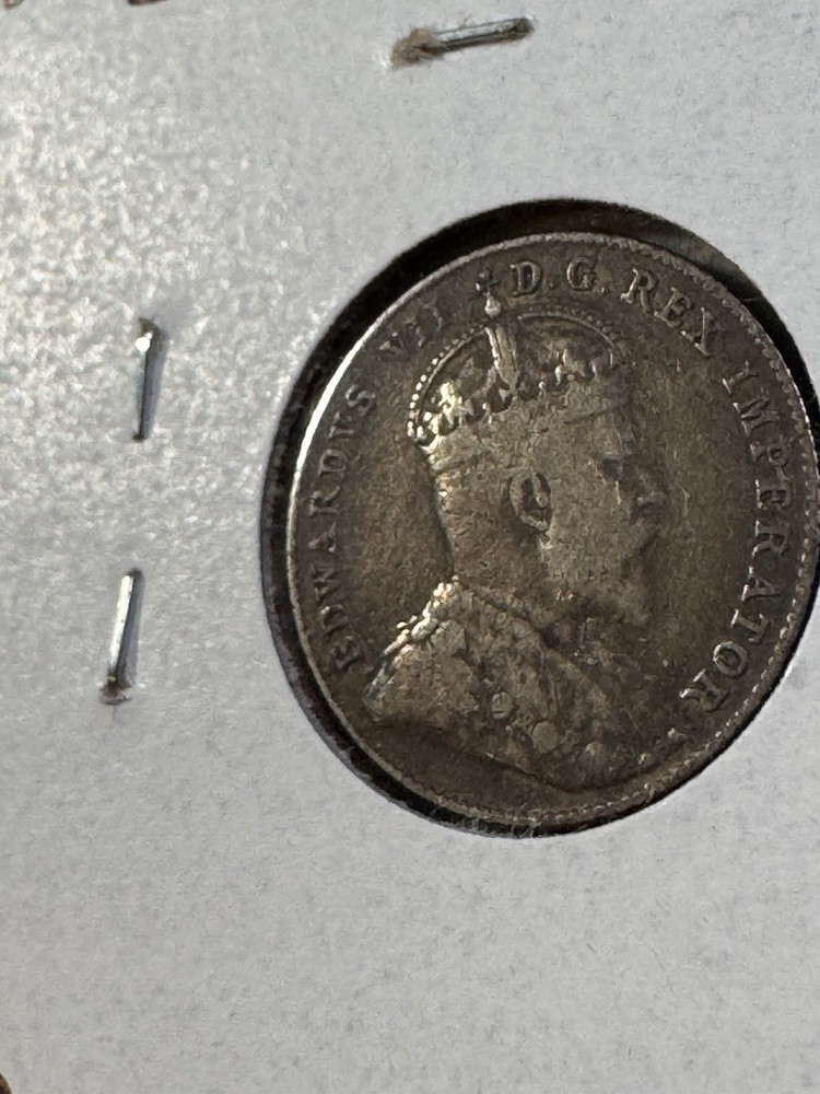 1910 Canada 10 Cents Silver Coin Cleaned