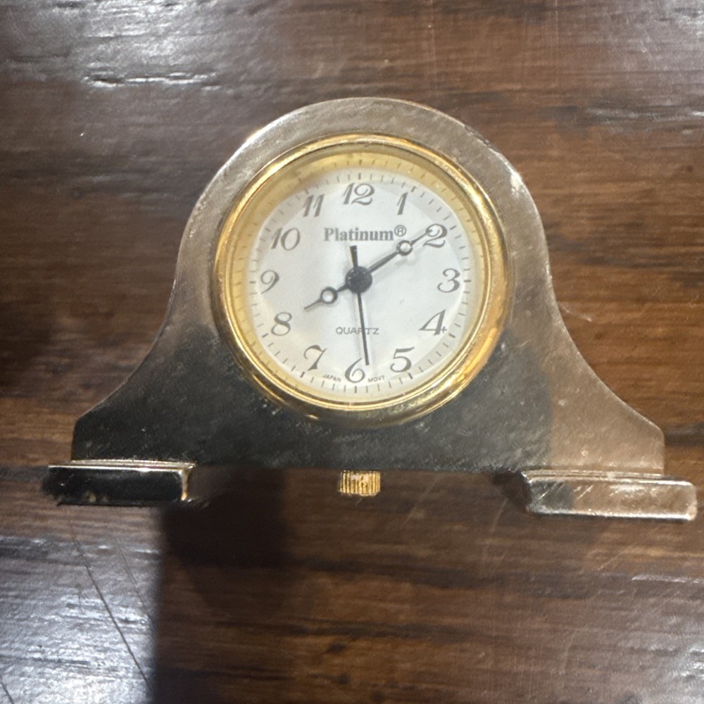 Platinum Miniatures Collection Clock Gold Tone