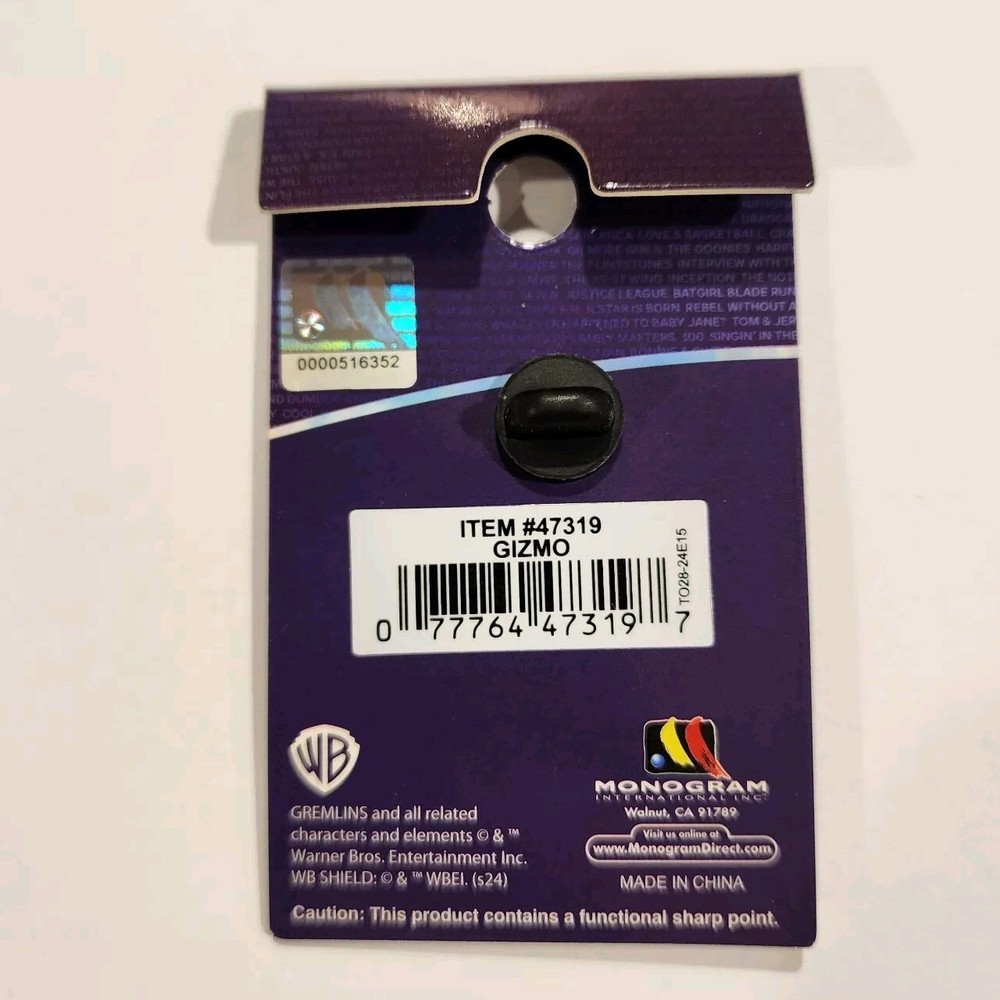 Gizmo Gremlins WB Enamel Pin NEW