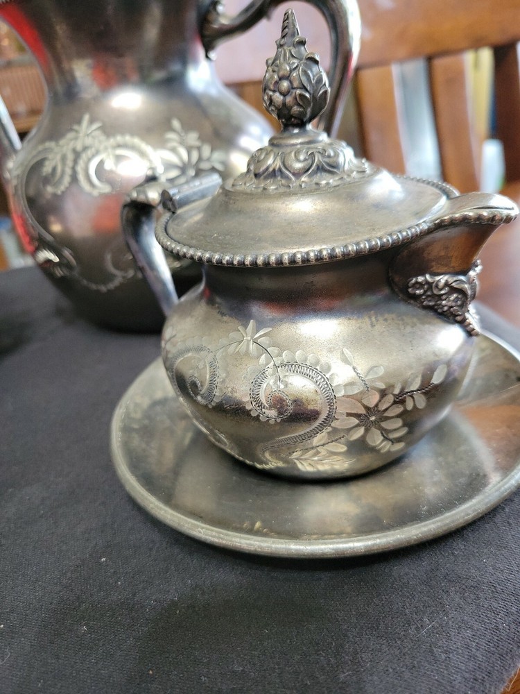Vintage Victor Silver Co. Tea Set (as is)