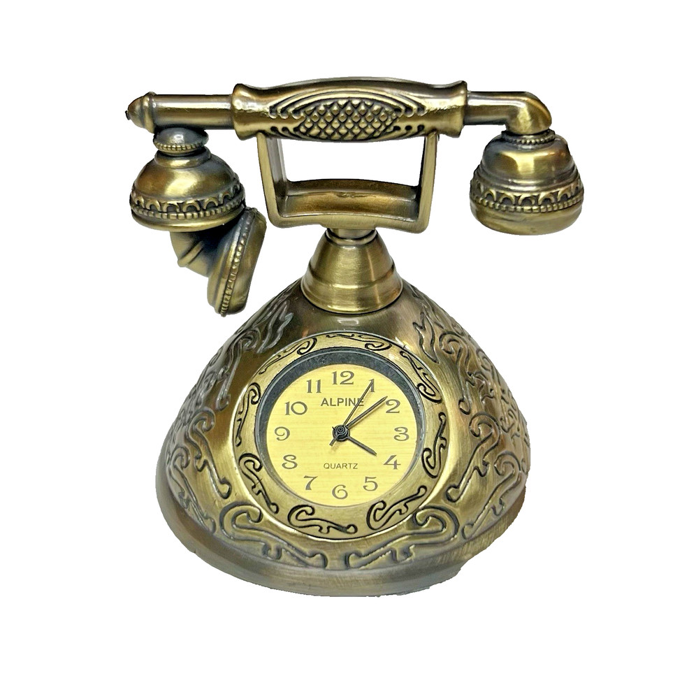 Bronze Telephone Desk Clock -Great Gift Idea