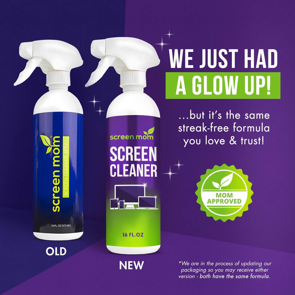 Screen Mom Screen Cleaner Spray and Microfiber Cloth 16Oz Screen Cleaner Spray a