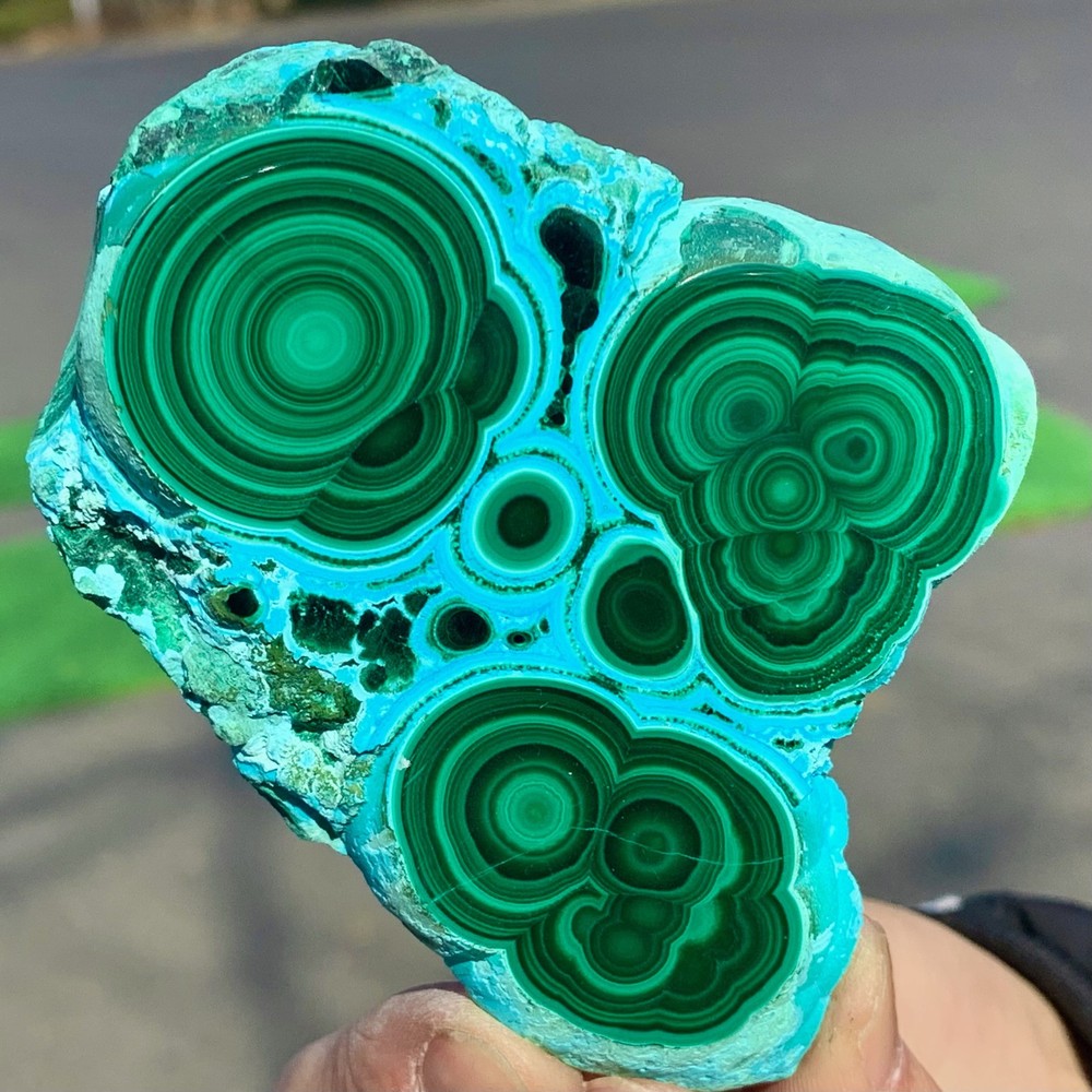 291G Natural Chrysocolla/Malachite transparent cluster rough mineral sample