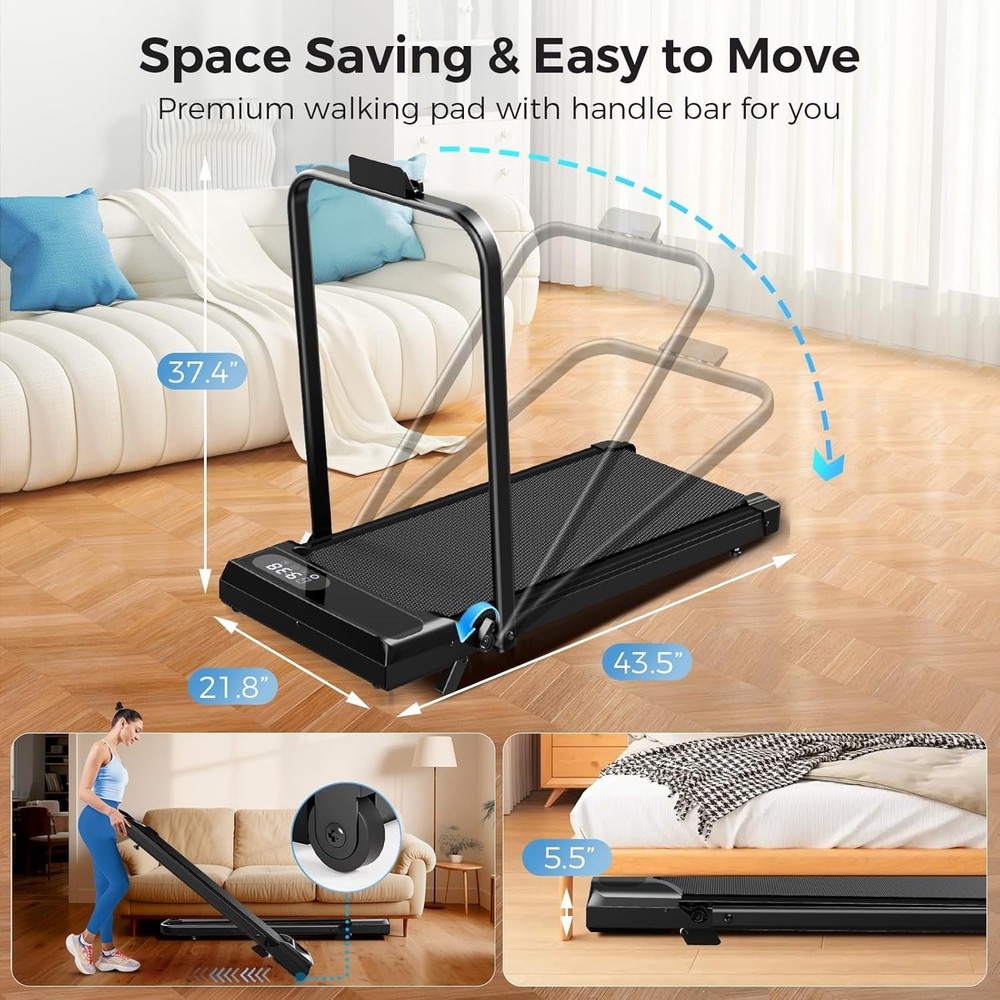 Multifunctional Foldable Treadmill - 350lbs Capacity