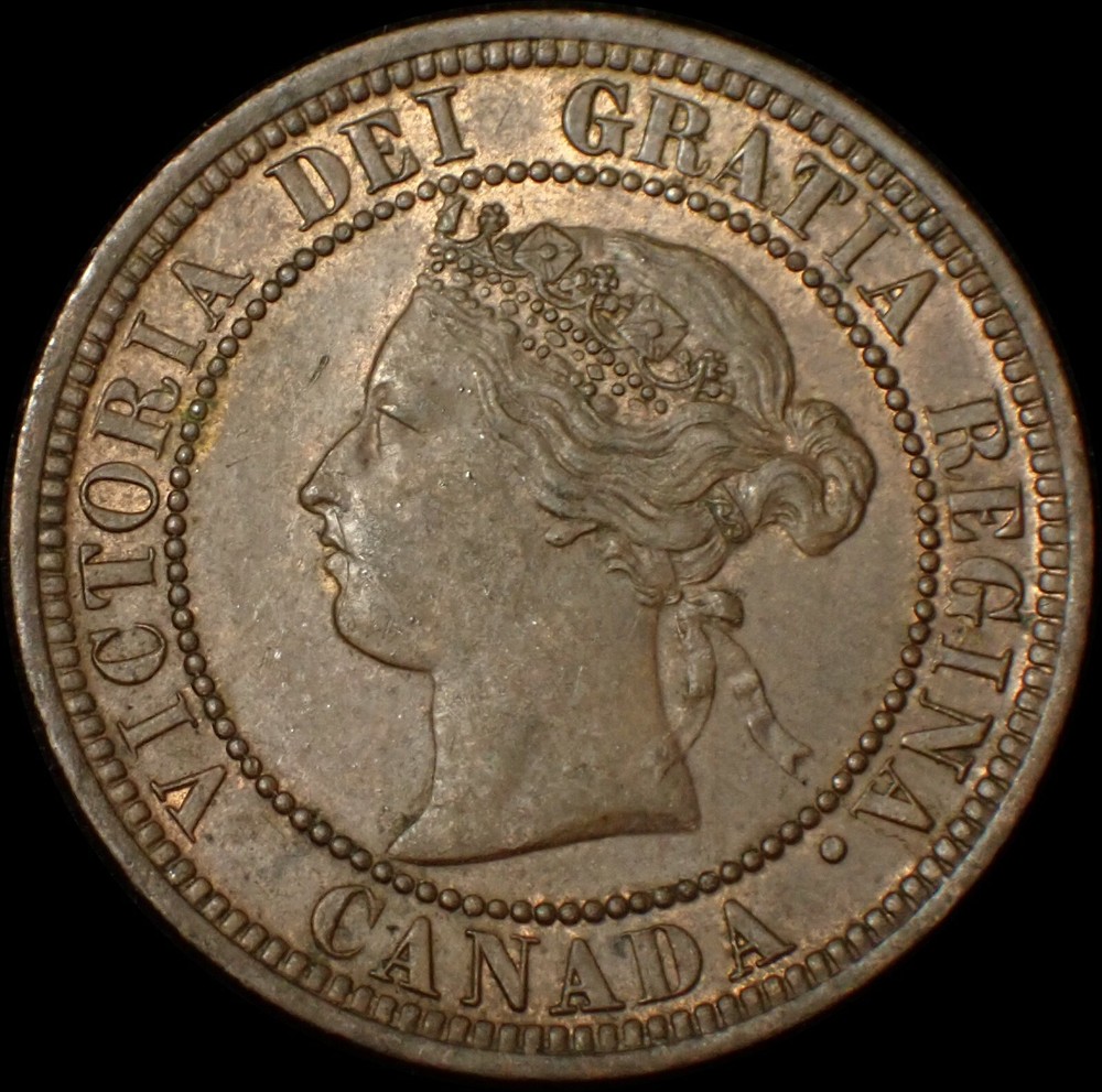 Canada One Cent 1876 H Victoria Bronze Coin WCA 7