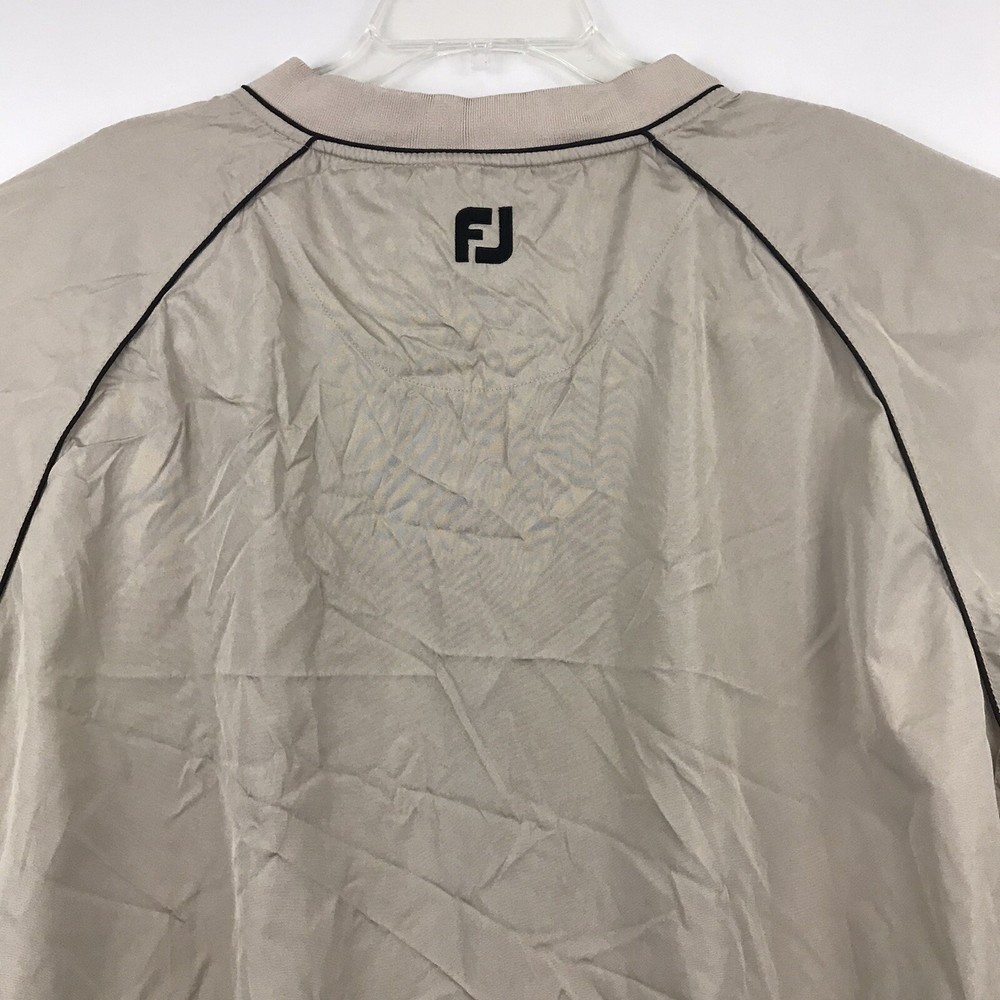 FootJoy Mens Packable Pullover Golf Jacket Rain Wind Size XL Beige