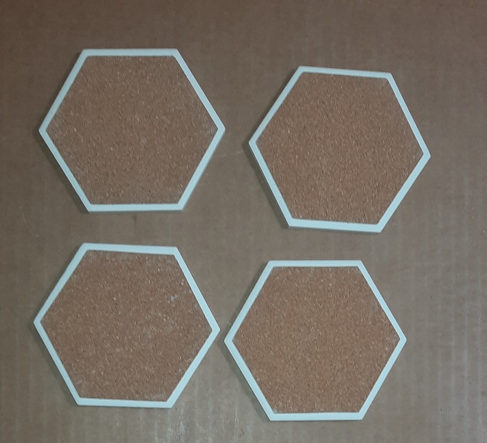 Coasters White Hexagon Absorbent Stone 3.75" x4