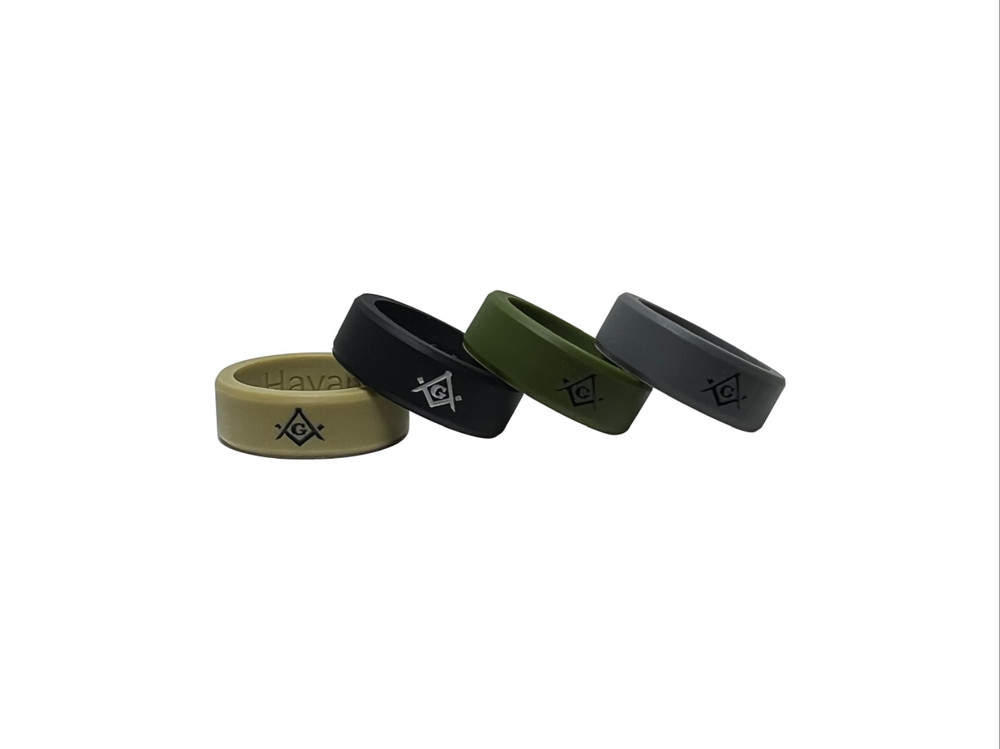 Masonic Ring Silicone Service Pack ( 4 pack backfilled in subdued black/gray)