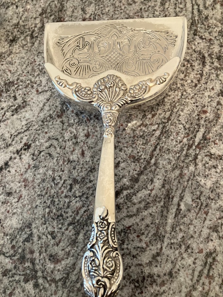 SILVER VICTORIAN TABLE CRUMB CLEANING SET, VINTAGE