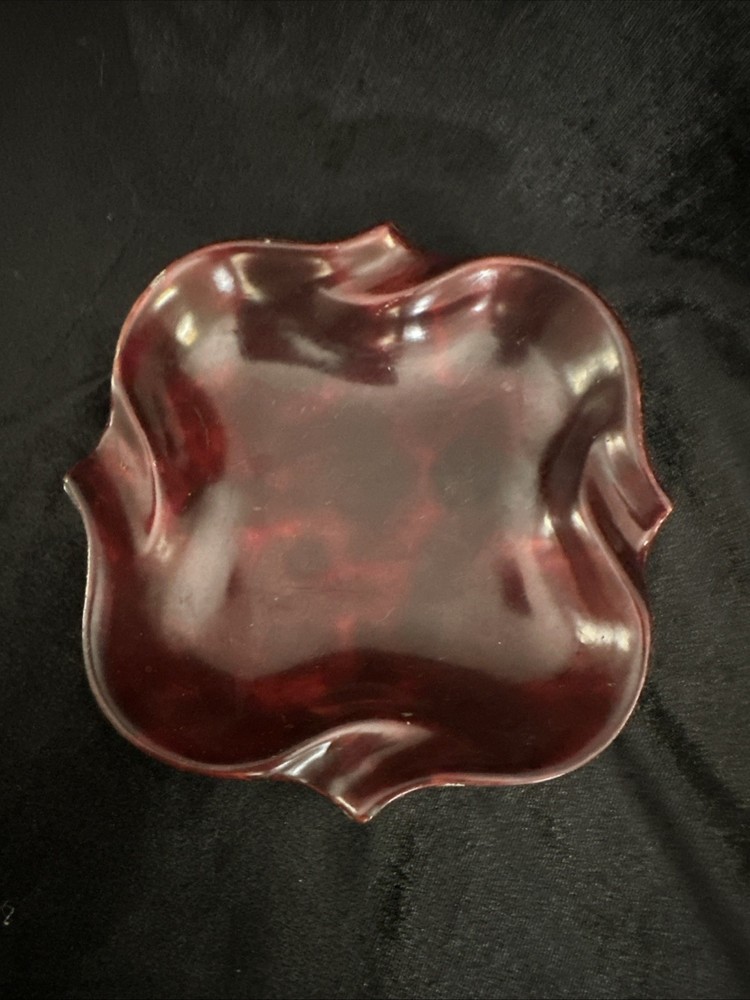 Vintage AIZU Ashtray Red Lacquer Japan
