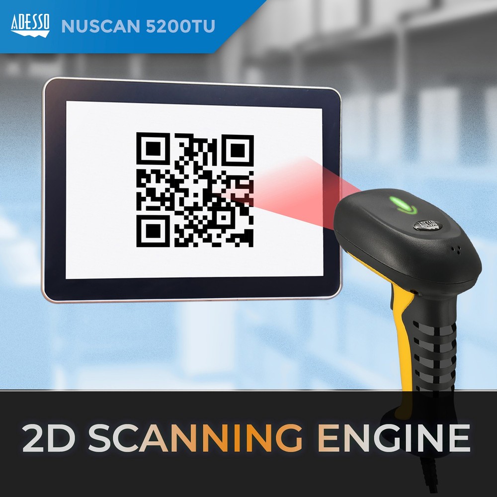 NuScan 5200T USB 2D Industrial Handheld Barcode Scanner