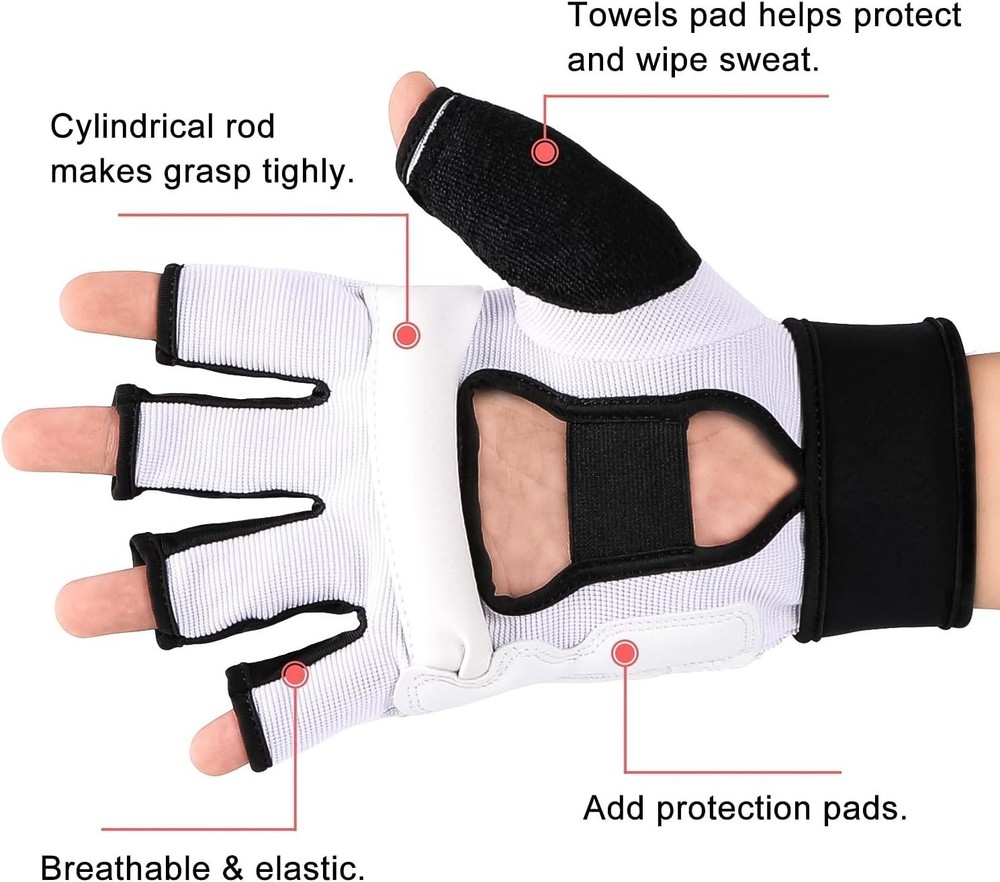 Multi-Purpose X-Large Boxing Gloves - White Half Mitts for Protection