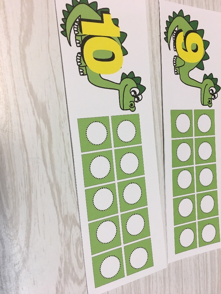 Dinosaur Ten-Frames - Laminated Activity Set - Teaching Supplies