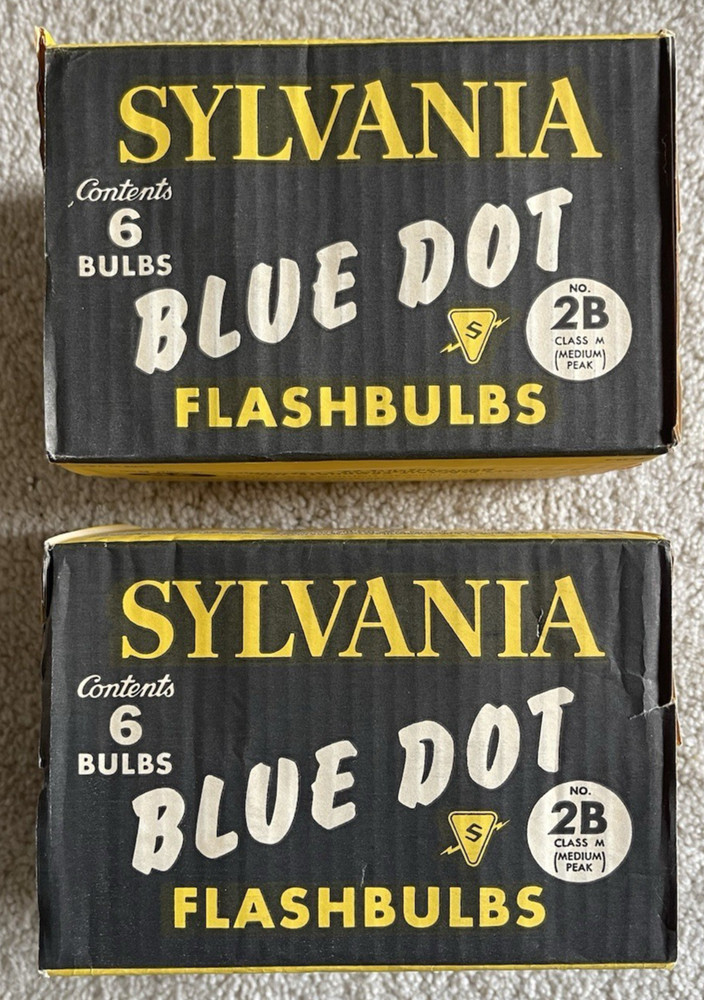 Vintage Sylvania Blue Dot Flashbulb #2B Class M - 12 Bulbs (Two 6-Packs)