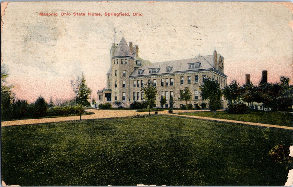 Vintage Postcard OHIO Masonic State Home Springfield 1909 Posted