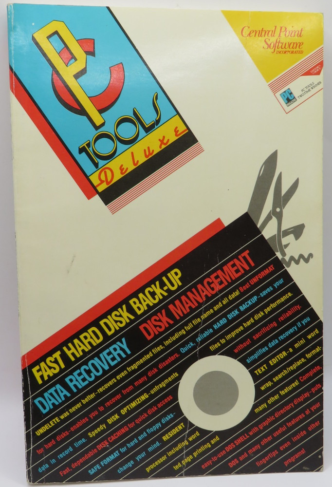 Vintage PC Tools Deluxe  Central Point Software -Hard Disk Back Up Manual Only
