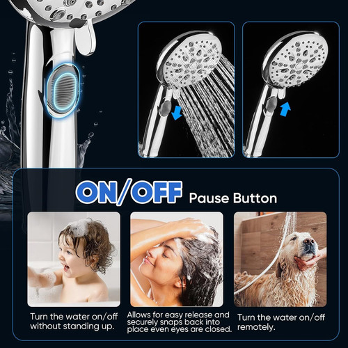 Cobbe Shower Head, 9 Functions High Standard model, ‎‎1. Premium Chrome
