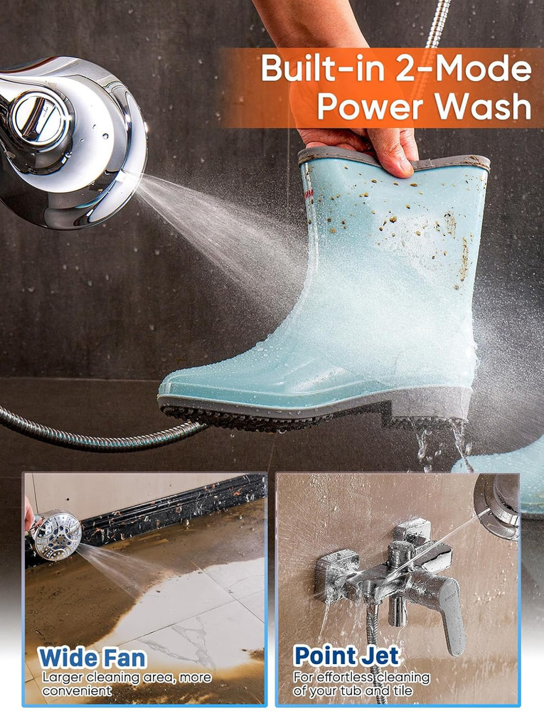 ® High Pressure Handheld Shower Head with Filter, ON/OFF Switch Pause Button, 10