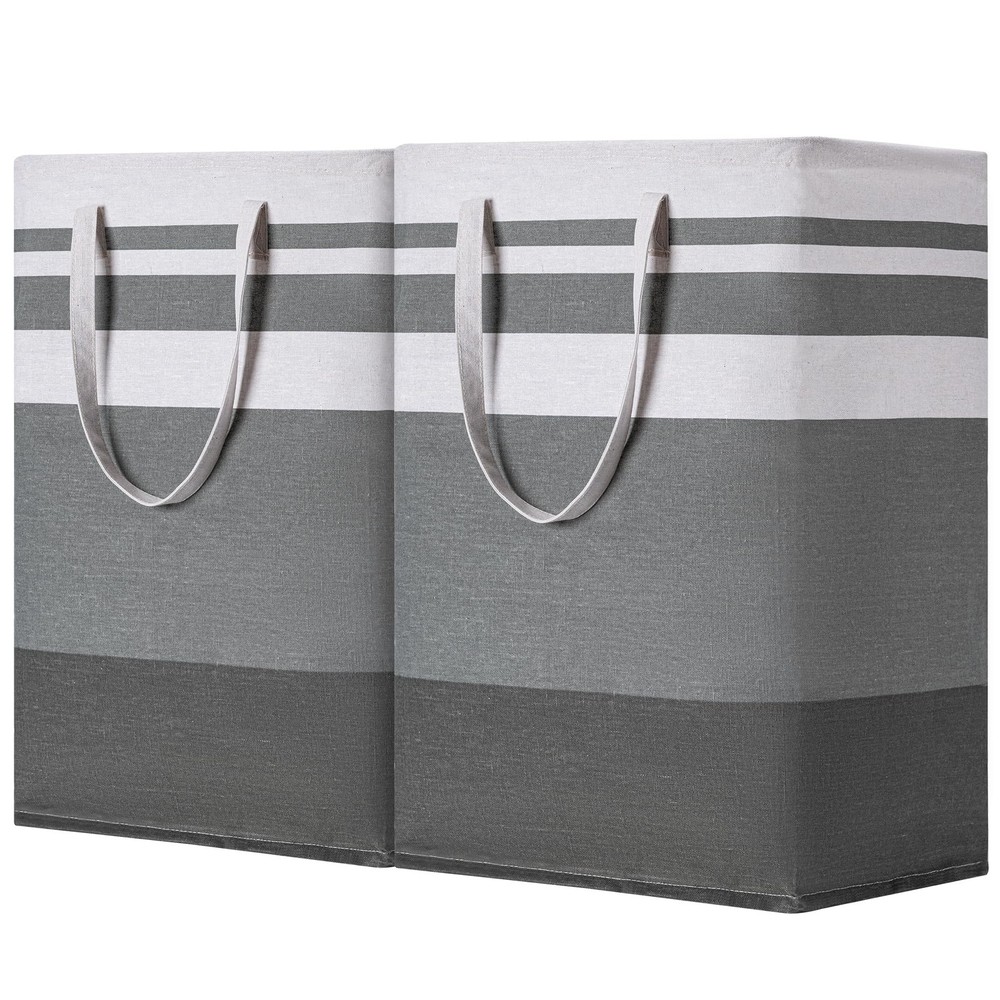 2 Pack Large Laundry Basket,Waterproof Freestanding Laundry Hamper,Collapsibl...