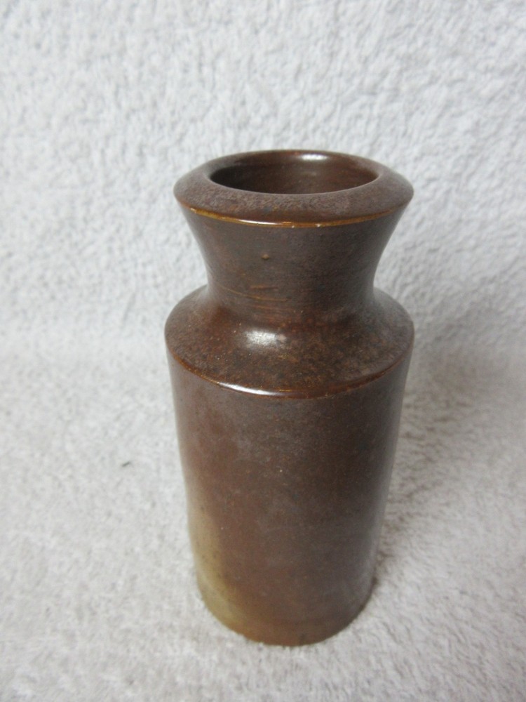 3 Vintage Brown Heavy Ceramic Stoneware Bottles