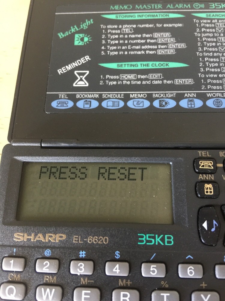 Sharp EL-6620 Electronic Organizer Memo Master 35KB with BackLight
