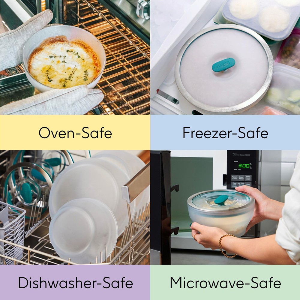 Cookware Plasticfree Microwave Dish 2piece Medium Deep Glass Storage Container W