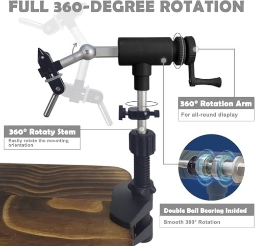 Rotary Fly Tying Vise Kit - Complete Tools & Materials for Professional Flies
