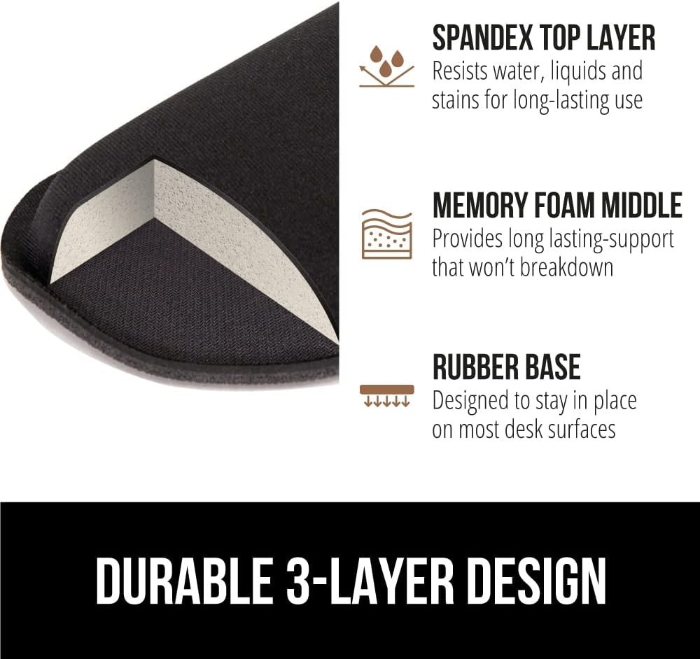 Silky Memory Foam Wrist Rest for Computer Keyboard, Mouse, Ergonomic Design f...