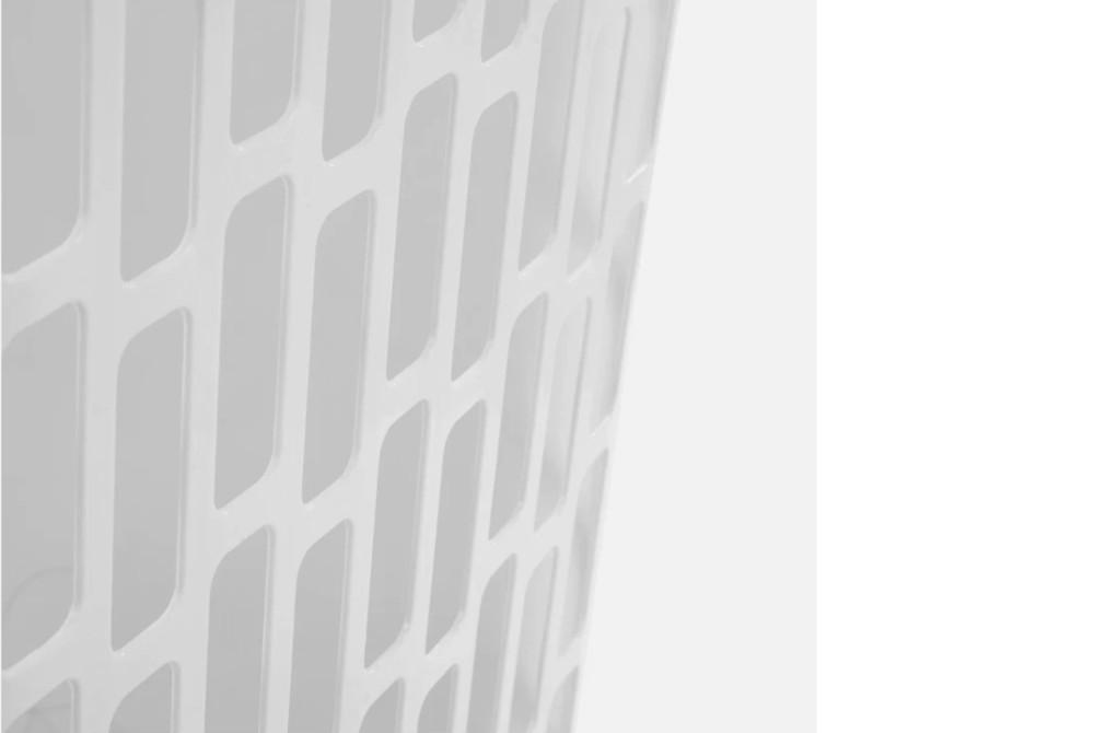 Mainstays Rectangular Open Plastic Hamper, for Narrow Spaces, White, Adult