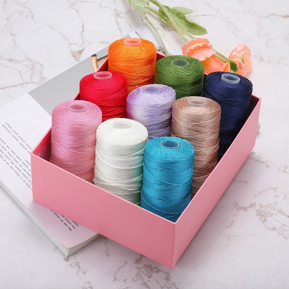 Nylon String Cord 2.5mm x 218Yards Rope Braided Thread Beading Cord,Deep Pink
