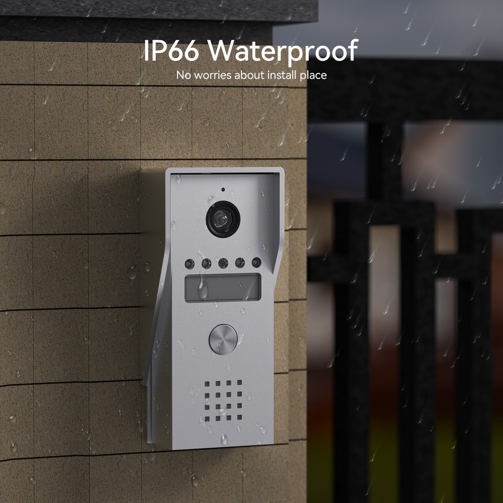 Video Doorbell Intercom Entry System 2x 7'' Monitor Support Unlock & Intercom
